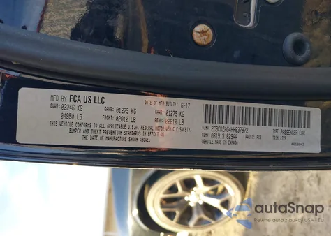 2017 Dodge Challenger Sxt z USA, uszkodzony, nr VIN 2C3CDZAG4HH637972